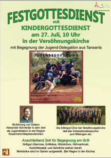 Festgottesdiesnt mit Jugend-Delegation aus Tansania