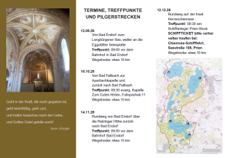 Pilgerangebote Herbst/Winter 2026 Übersicht Programm
